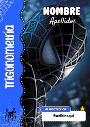 Portada de Spiderman de Trigonometría para cuaderno colorida y creativa - versión premium para imprimir