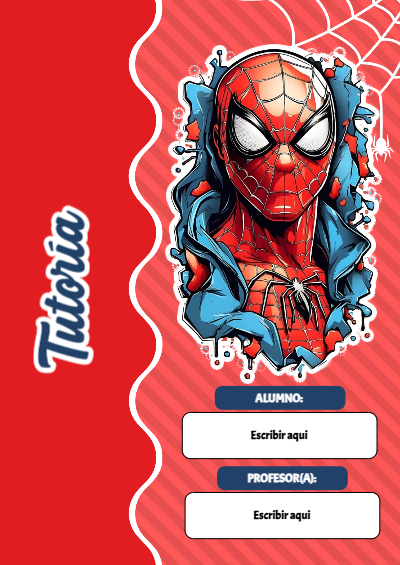 Portada de Spiderman de Tutoría Editable para Imprimir Gratis