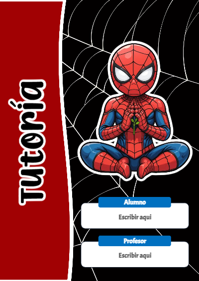 Portada de Spiderman de Tutoría Editable para Imprimir Gratis
