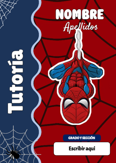 Portada de Spiderman de Tutoría Editable para Imprimir Gratis