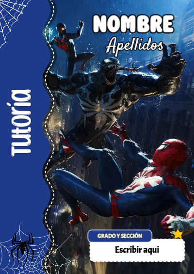 Portada de Spiderman de Tutoría para cuaderno llamativa y bonita - disponible para descarga gratuita