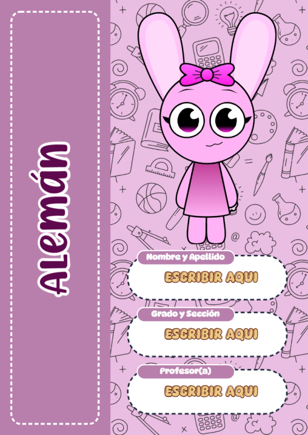 Portada de Sprunki de Alemán para cuaderno escolar creativa - para el regreso a clases