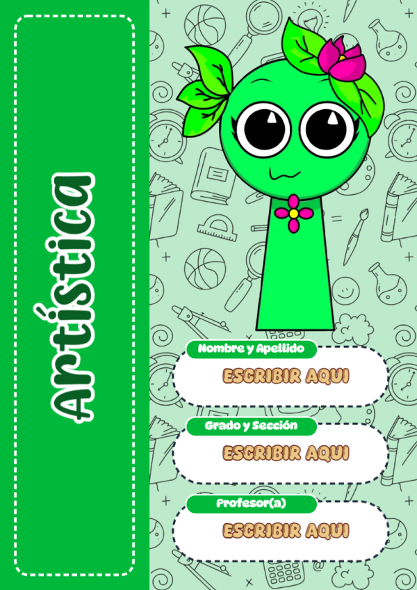 Portada de Sprunki de Artística para cuaderno con estilo creativo - estilo único para estudiantes