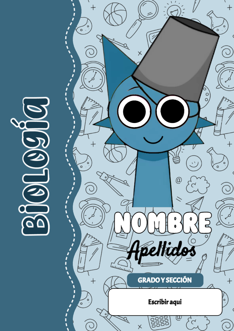 Portada de Sprunki de Biología Editable para Imprimir Gratis