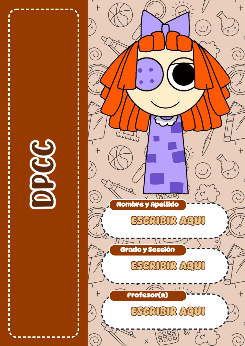 Portada de Sprunki de DPCC Editable para Imprimir Gratis