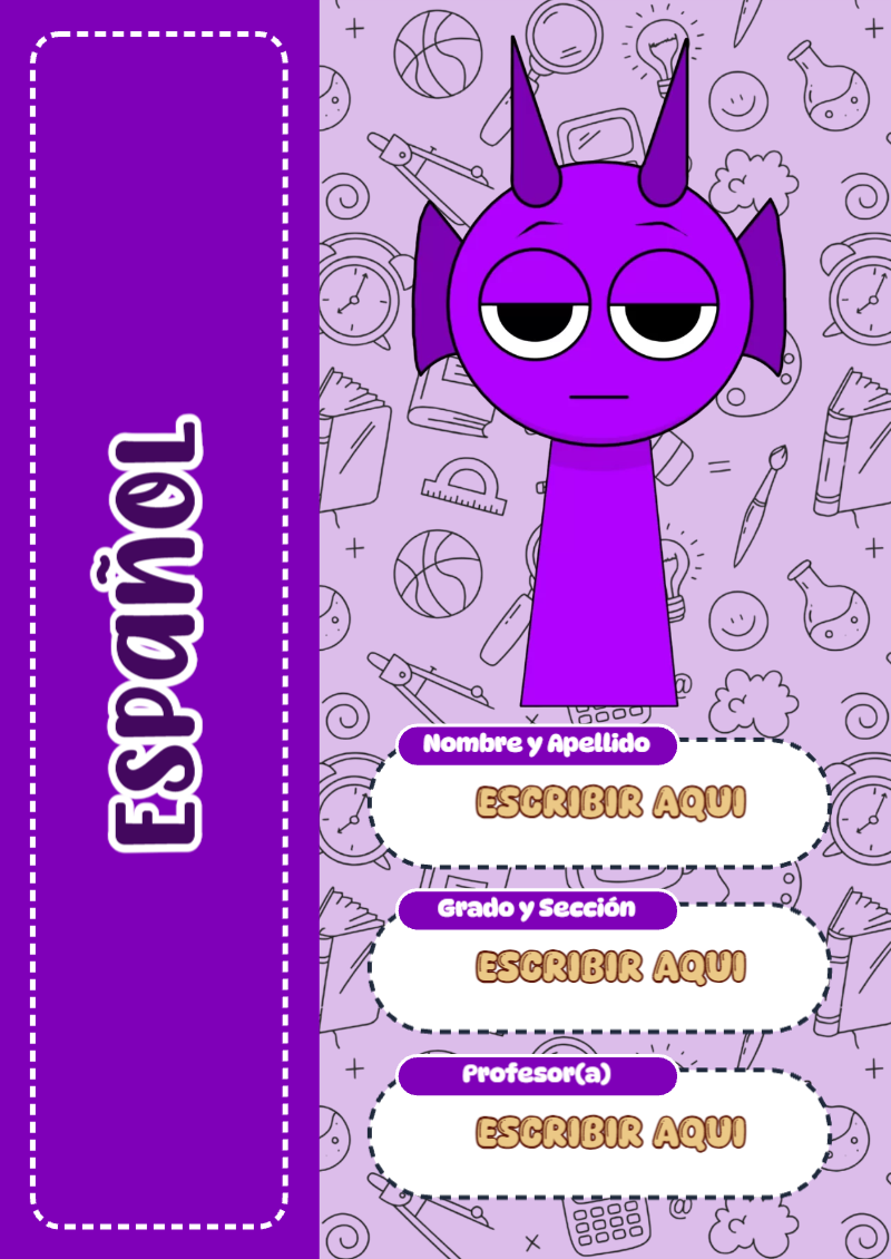 Portada de Sprunki de Español Editable para Imprimir Gratis