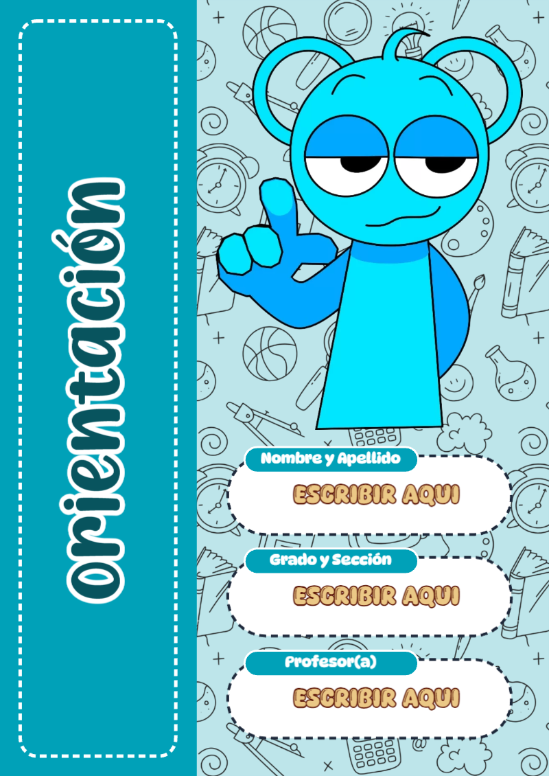 Portada de Sprunki de Orientación para cuaderno con estilo infantil - para el regreso a clases