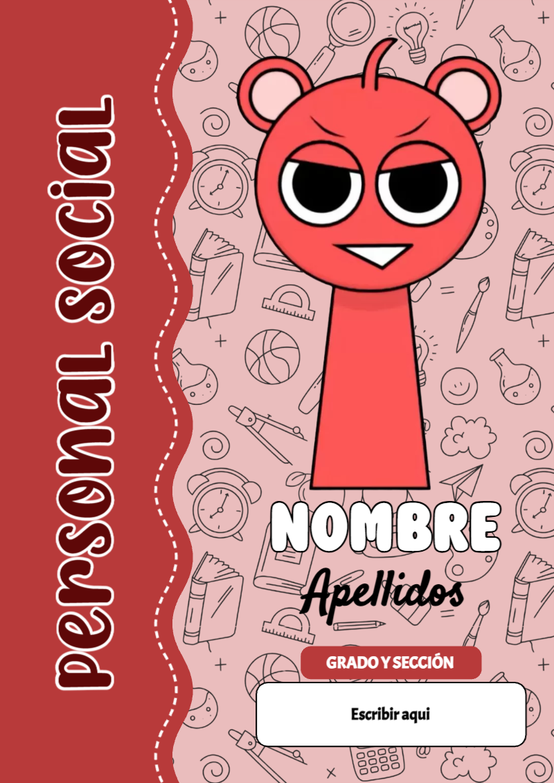 Portada de Sprunki de Personal Social Editable para Imprimir Gratis