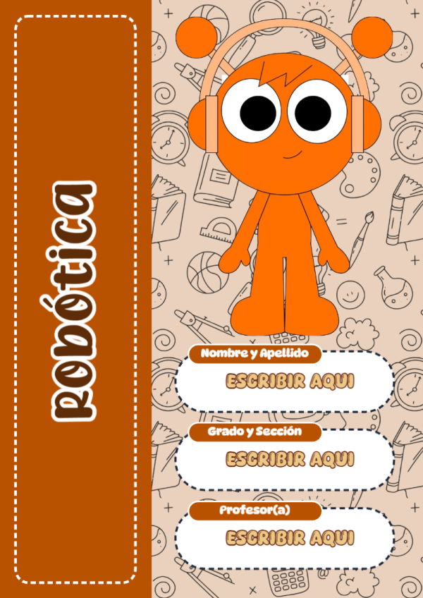 Portada de Sprunki de Robótica para cuaderno con estilo creativo - versión premium para imprimir