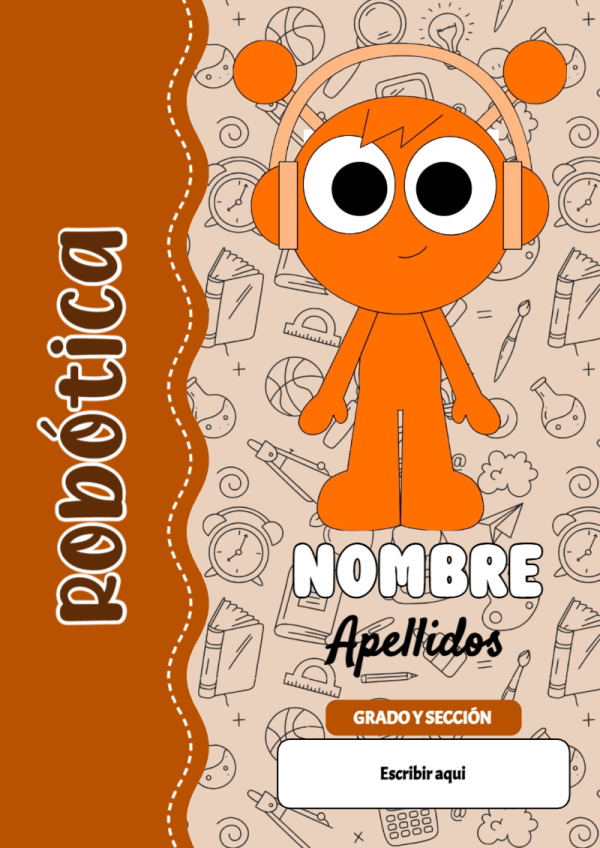 Portada de Sprunki de Robótica para cuaderno colorida y creativa - creación especial de Mini Canva