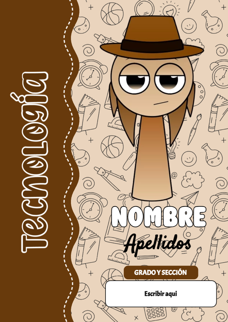Portada de Sprunki de Tecnología para cuaderno personalizada para imprimir - versión premium para imprimir