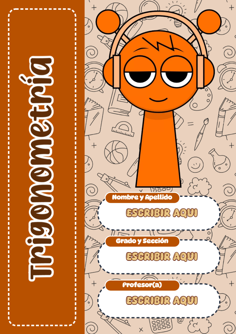 Portada de Sprunki de Trigonometría Editable para Imprimir Gratis