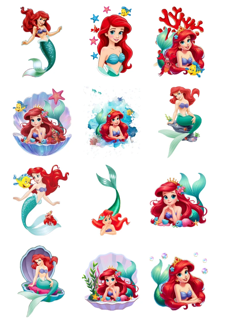 Stickers de Stikers Escolares de La Sirenita para Imprimir y Recortar Gratis
