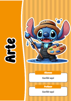 Portada de Stitch de Arte para cuaderno con diseño bonito - para el regreso a clases