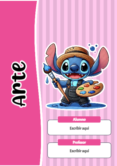 Portada de Stitch de Arte Editable para Imprimir Gratis