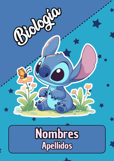 Portada de Stitch de Biología para cuaderno para estudiantes - para todas las edades y grados