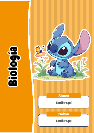 Portada de Stitch de Biología Editable para Imprimir Gratis
