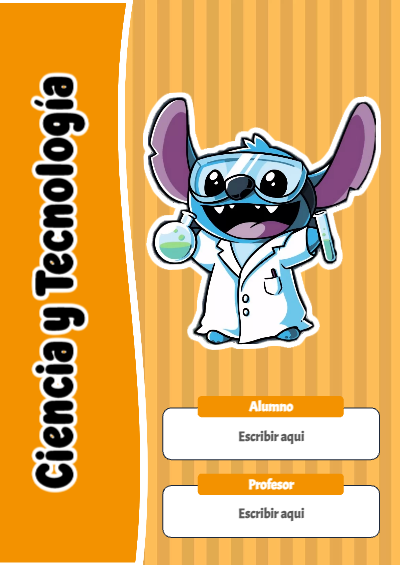 Portada de Stitch de Ciencia y Tecnología Editable para Imprimir Gratis