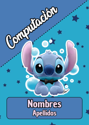 Portada de Stitch de Computación para cuaderno colorida y creativa - para el regreso a clases
