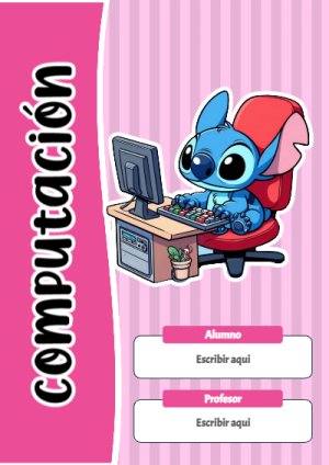 Portada de Stitch de Computación para cuaderno con diseño bonito - estilo único para estudiantes