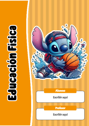Portada de Stitch de Educación Física para cuaderno en tamaño A4 - para todas las edades y grados