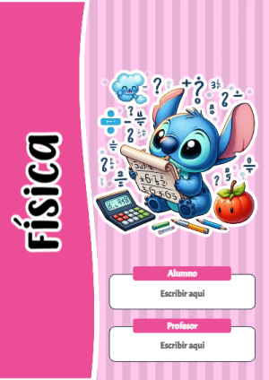 Portada de Stitch de Física para cuaderno para niños de primaria - creación especial de Mini Canva