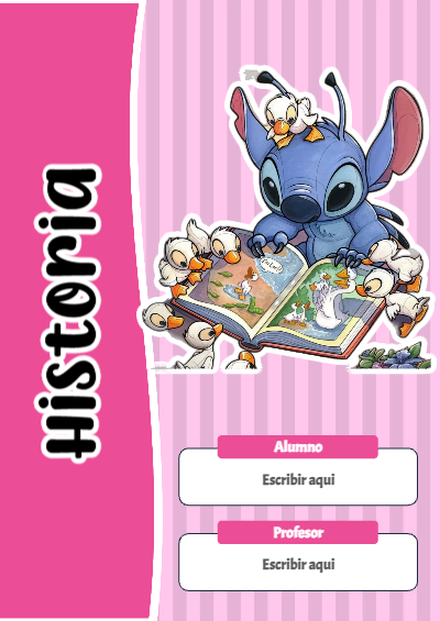Portada de Stitch de Historia Editable para Imprimir Gratis