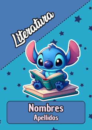 Portada de Stitch de Literatura para cuaderno para niños de primaria - tendencia educativa 2026