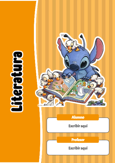Portada de Stitch de Literatura Editable para Imprimir Gratis