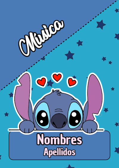 Portada de Stitch de Música Editable para Imprimir Gratis