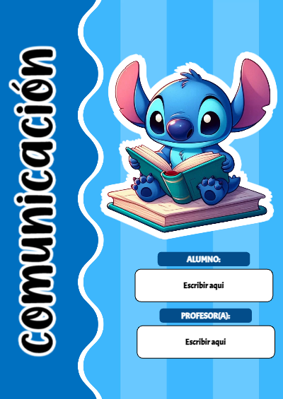Portada de Stitch de Portada de Stitch para comunicacion Editable para Imprimir Gratis