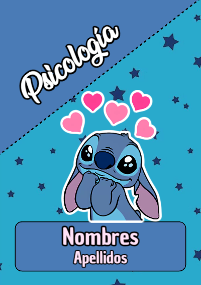 Portada de Stitch de Psicología Editable para Imprimir Gratis