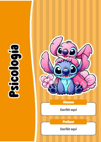 Portada de Stitch de Psicología Editable para Imprimir Gratis