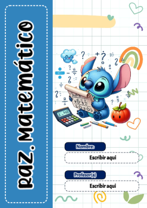 Portada de Stitch de Raz. Matemático para cuaderno para niños de primaria - para todas las edades y grados
