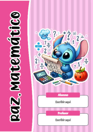 Portada de Stitch de Raz. Matemático para cuaderno ideal para niños - diseño escolar moderno