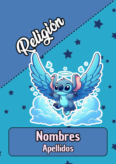 Portada de Stitch de Religión Editable para Imprimir Gratis