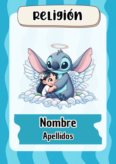 Portada de Stitch de Religión Editable para Imprimir Gratis