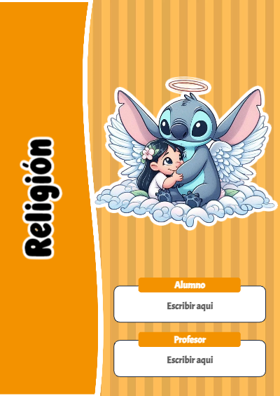 Portada de Stitch de Religión Editable para Imprimir Gratis