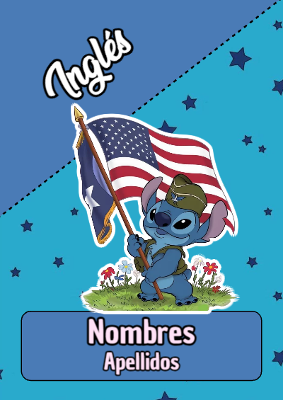 Portada de Stitch de Stitch de Inglés Editable para Imprimir Gratis