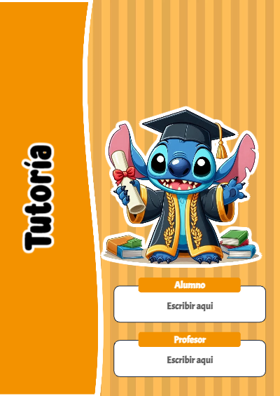 Portada de Stitch de Tutoría Editable para Imprimir Gratis