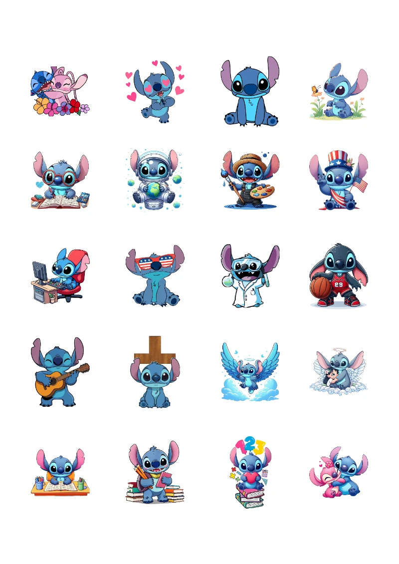 Stickers de Stitch para Imprimir y Recortar Gratis (Diseño 3) para cuadernos y útiles - tendencia educativa 2026