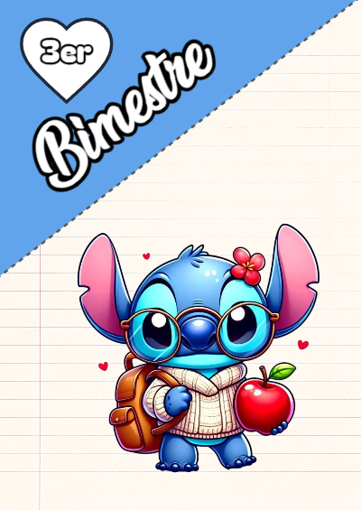 Portada de Tercer bimestre con Stitch Editable para Imprimir Gratis