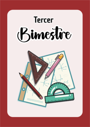Portada de Tercer Bimestre de matematica para cuaderno para primaria - para el regreso a clases