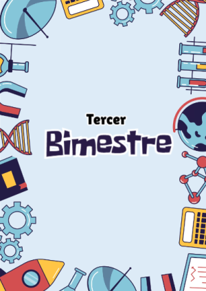 Portada de Tercer Bimestre para cuaderno colorida y creativa - ideal para cuadernos de espiral