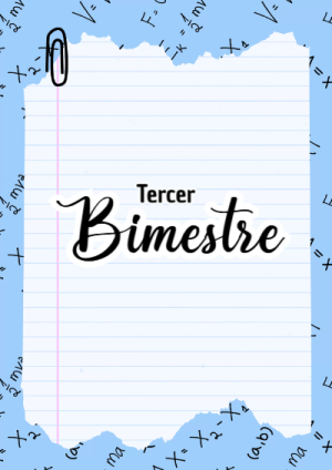 Portada de Tercer Bimestre para cuaderno colorida y creativa - diseño escolar moderno