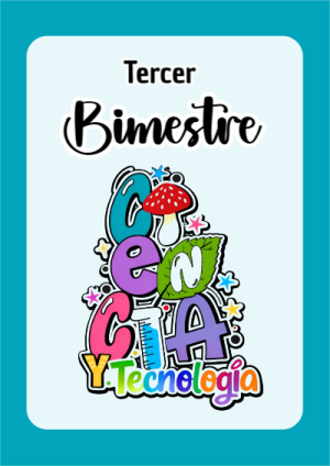 Portada de Tercer Bimestre para cuaderno con diseño escolar - con colores vivos y llamativos