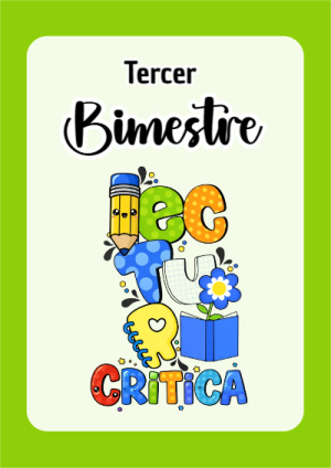 Portada de Tercer Bimestre para cuaderno en tamaño A4 - con colores vivos y llamativos