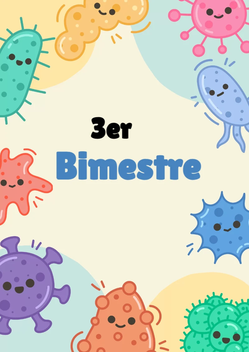 Portada de Tercer Bimestre para cuaderno en formato A4 - diseño escolar moderno