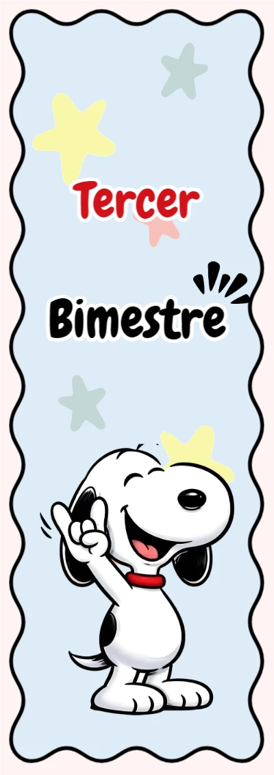 Portada de Tercer Bimestre para cuaderno lista para imprimir en A4 - diseño exclusivo y original