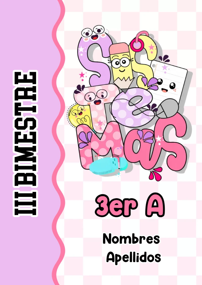 Portada de Tercer Bimestre para cuaderno con diseño bonito - tendencia educativa 2026